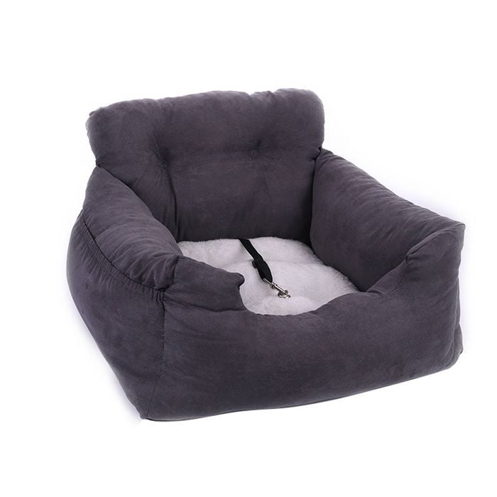 Furry Much Dog Car Booster Seat For Travel Washable -  Dark Grey