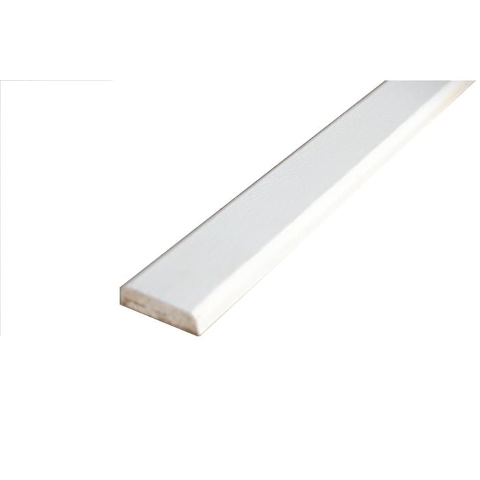 35 x 10mm 3.6m Lining Coverstrip White Gloss Hardwood