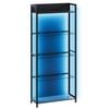 Advwin 5-Tier LED Display Cabinet Open Storage Display Shelf Display Rack Black