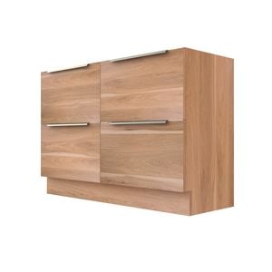 Stein 1200 x 450 x 810mm Light Select Floor Standing Silver Integrated Handle Vanity - Cabinet Only  