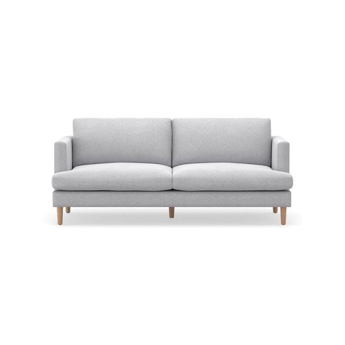 Taylor 3 Seater Cloud Grey Feather Filled Fabric Sofa