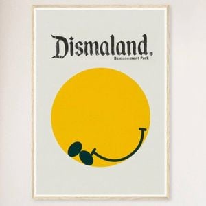 Galrie Banksy Dismaland 2015 Art Poster Urban Art Meets Social Commentary, Wood Frame, A1 60 x 84cm (23 x 33inch)