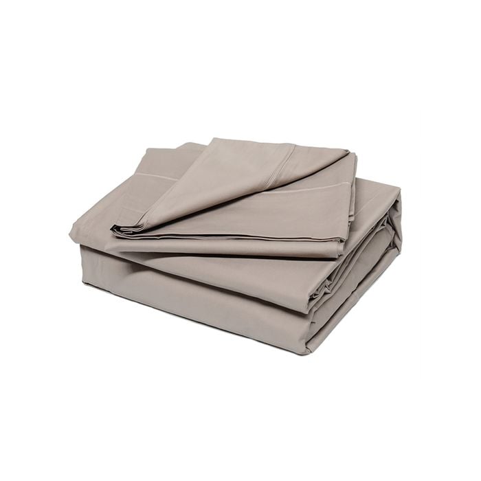 CottonMore 100% Premium Cotton 800TC Sateen Luxury Sheet set Khaki Colour - Queen