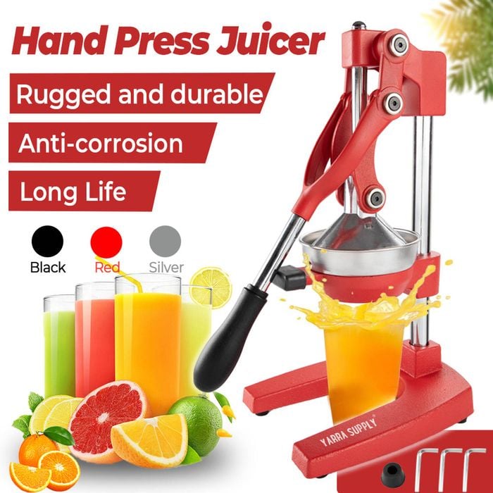 Manual Hand Press Juicer Red Commercial 304 Stainless Steel Fruit
