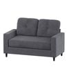 Advwin 2-Seater Sofa 132cm Love Seat Linen Fabric Small Loveseat Sofa Couch Grey
