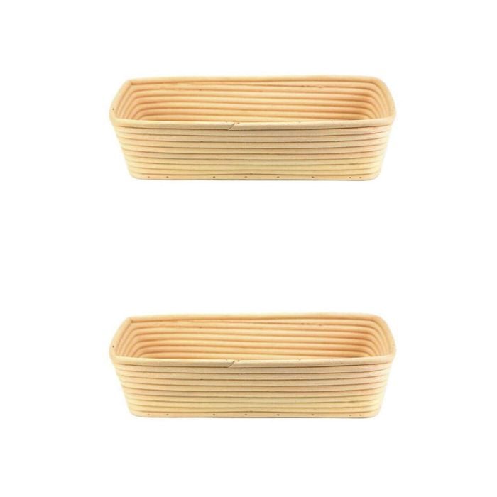 2PK Brunswick Bakers Rect Rattan 32cm Bread Banneton Basket Sourdough Basket