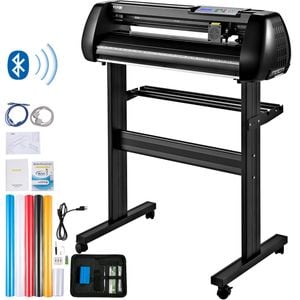 VEVOR Vinyl Cutter Machine Black Offline Bluetooth 10m Steel Roller Shaft Adjustable Speed Force