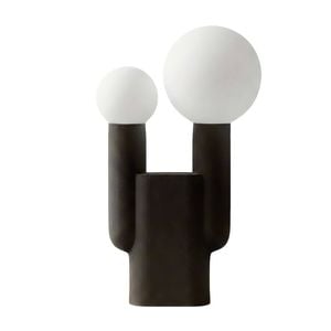 Nordhavn 240v Black Modern Cactus Resin Table Lamp, 2-light Bedside Desk Light