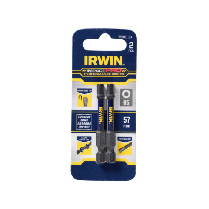 Irwin Impact Pro Performance 57mm Hex 5 - 2 Pack