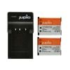 Jupio 2x Battery 650mAh & USB Single Charger For Olympus Li40B/D-Li63