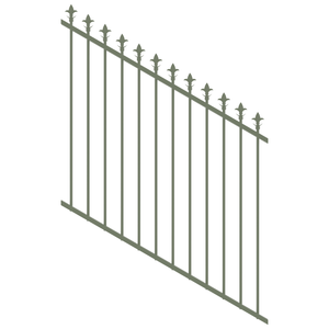 ProtectorAl 0350-1200W x 1200H Pale Eucalypt Spear Top Pool Fence Panel Raked 16-30º