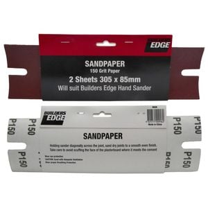 Builders Edge 150g Plaster Acc Sandpaper - 2 Pack