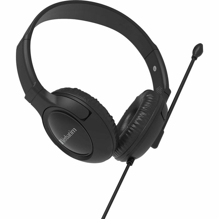 Verbatim Wired On-ear, Over-the-head Stereo Headset - Black - Binaural - Circumaural - 32 Ohm - 20 Hz to 20 kHz