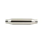 Outlaw Polished T-304 Stainless Steel Resonator, 2-1/4" Inlet/Outlet, 3-1/2" x 18" Overall