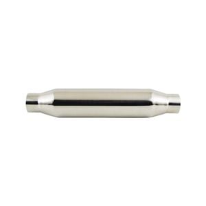 Outlaw Polished T-304 Stainless Steel Resonator, 2-1/4" Inlet/Outlet, 3-1/2" x 18" Overall