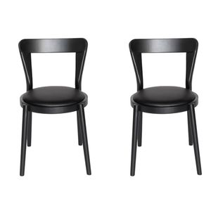 Pack of 2 | Replica Passoni Pagaia Dining Chair | PU Leather - Black