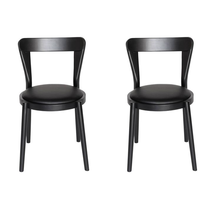 Pack of 2 | Replica Passoni Pagaia Dining Chair | PU Leather - Black