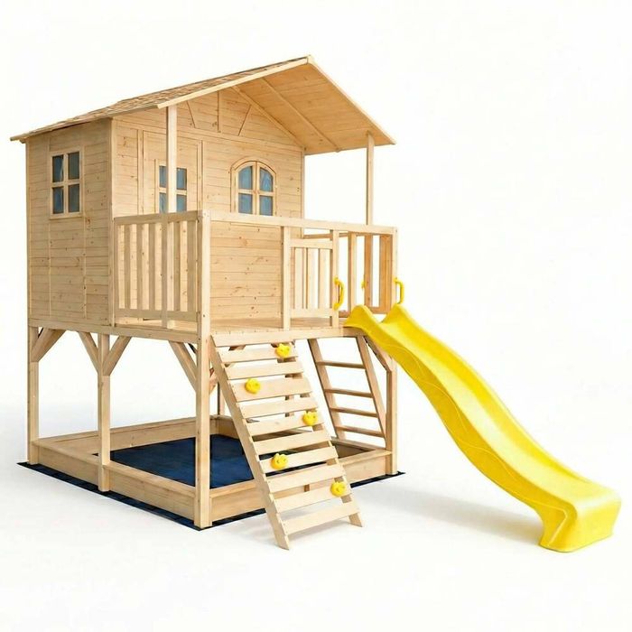 Hide & Seek Kids Marlie Cubby House - 2.2m Yellow Slide