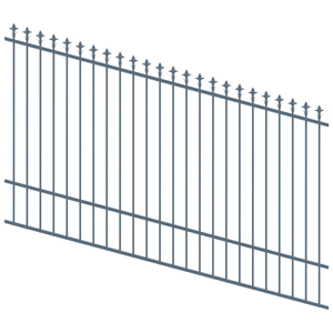 ProtectorAl 1201-2400W x 1500H Deep Ocean Spear Top Pool Fence Panel Raked Up to 15º