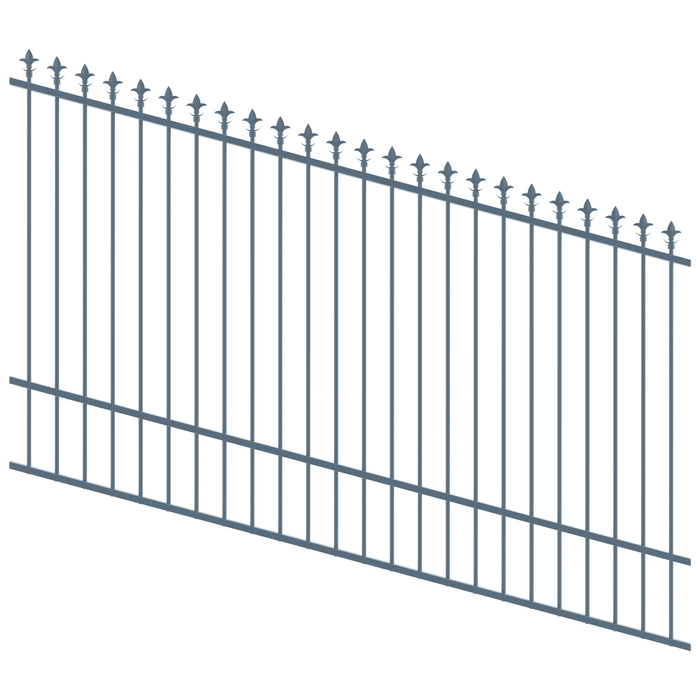 ProtectorAl 1201-2400W x 1500H Deep Ocean Spear Top Pool Fence Panel Raked Up to 15º
