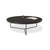 Alora Round Coffee Table - Large - Black American Ash Tabletop - Black Legs