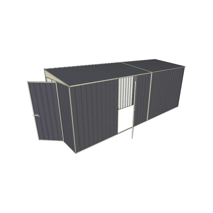 Build-a-Shed 1.5 x 5.2 x 2m Hinged Door Tunnel Shed with Hinged Side Door - Grey