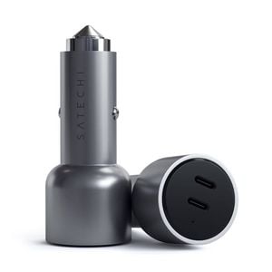 Satechi 40W Dual USB-C PD Space Grey Car Charger - ST-U2C40CCM