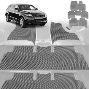 6D Diamond Car Floor Mats for Audi Q7 SQ7 2015-Current-Ultimate Set-Grey-Outback GT