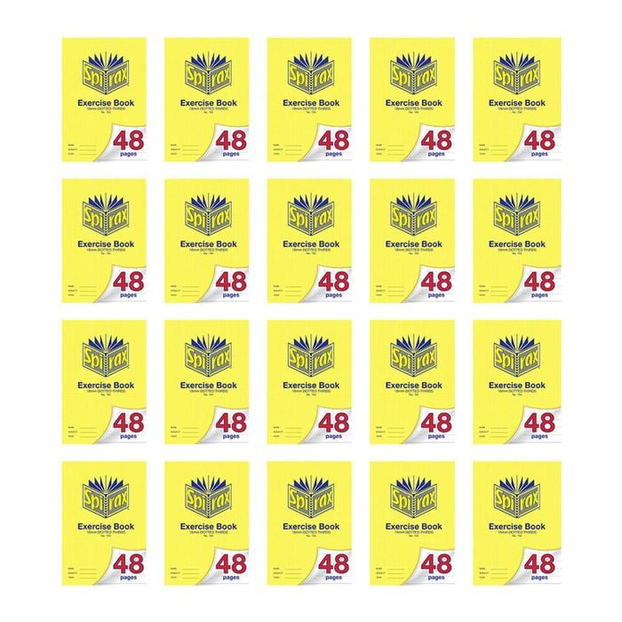 20x Spirax 104 Exercise Book A4 48 Pages 18mm Dotted Thirds Notebook Yellow