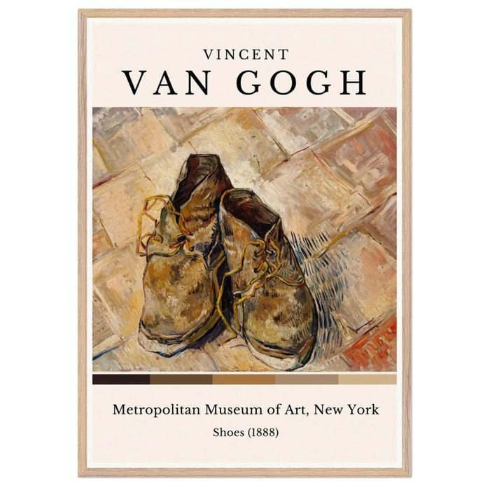 Galrie Van Gogh's Iconic Shoes Art Print Stunning Post-Impressionist Masterpiece, Wood Frame, A2 42 x 60cm (16 x 24inch)