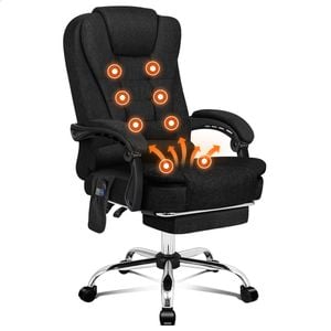 ALFORDSON Massage Office Chair Heated Seat Black
