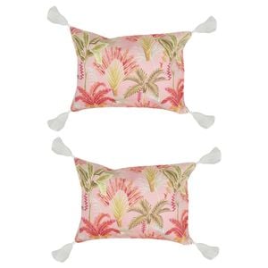 2PK Good Vibes Inflatable Beach Pillow With Tassels Tropicana 40x29x13cm