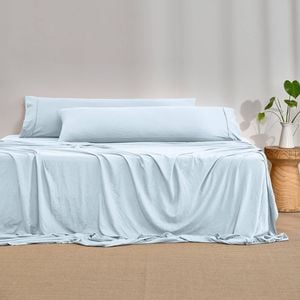 Dreamaker Superfine Washed Microfibre Body Pillowcase Twin Pack - Ice Blue