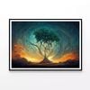Life Of Tree With Colorful Sky  Print 100% Australian Made 120x90cm  (poster)