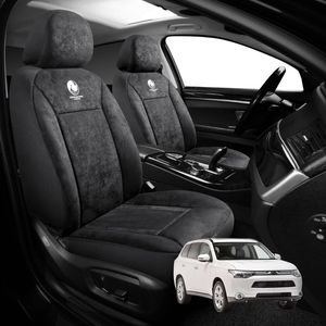 Australian Goose Edition Front Seat Covers for Mitsubishi Outlander 2018 - 2021 (ZJ/ZK/ZL) - Suede, Universal Fit - Black
