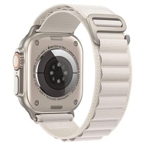 Alpine Nylon Sports Watch Band Strap - For Apple iWatch Ultra [42mm Series 3] 44mm 45mm 46mm 49mm (White)