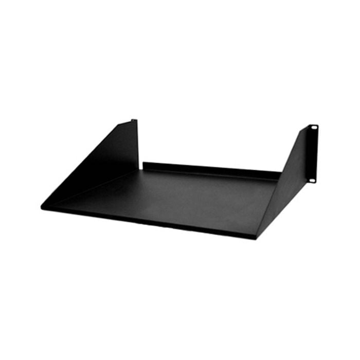 3U 3RU 19in x 381mm (15in) Solid Cantilever Steel Shelf For Rack System Black