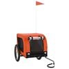 vidaXL Pet Bike Trailer Dog Stroller Orange and Black Oxford Fabric and Iron