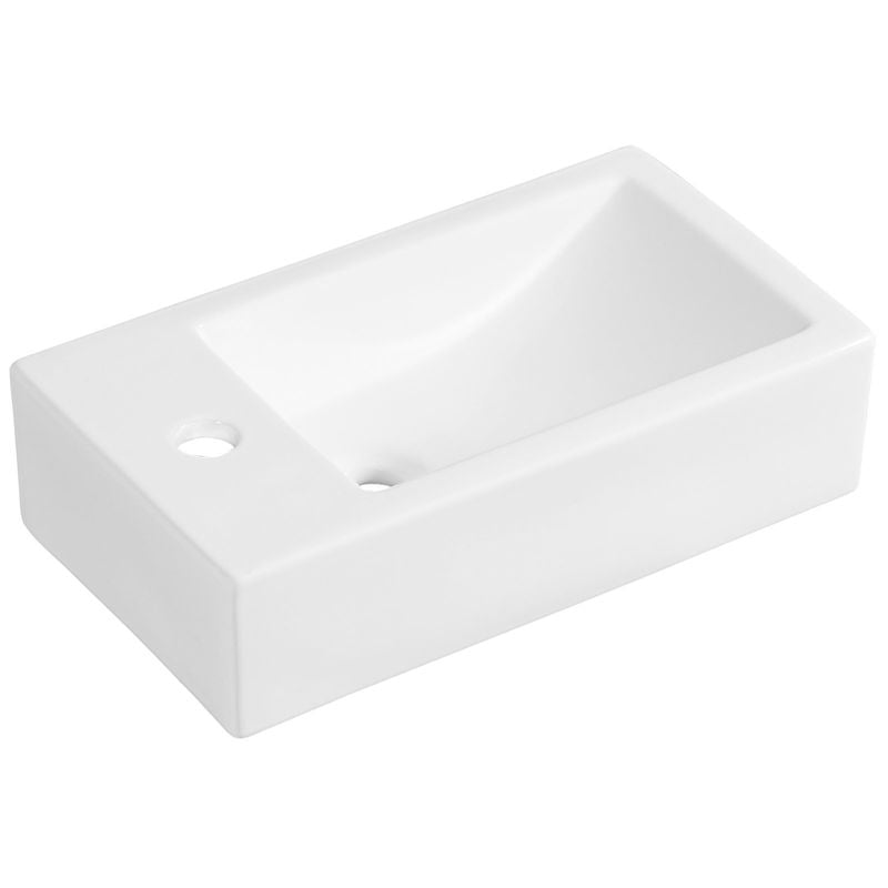 Rococo White Wall Hung Basin RH 1TH