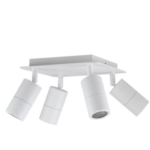 CLA Lighting Exterior Adjustable 4 Head Square Spot Light (White) IP44
