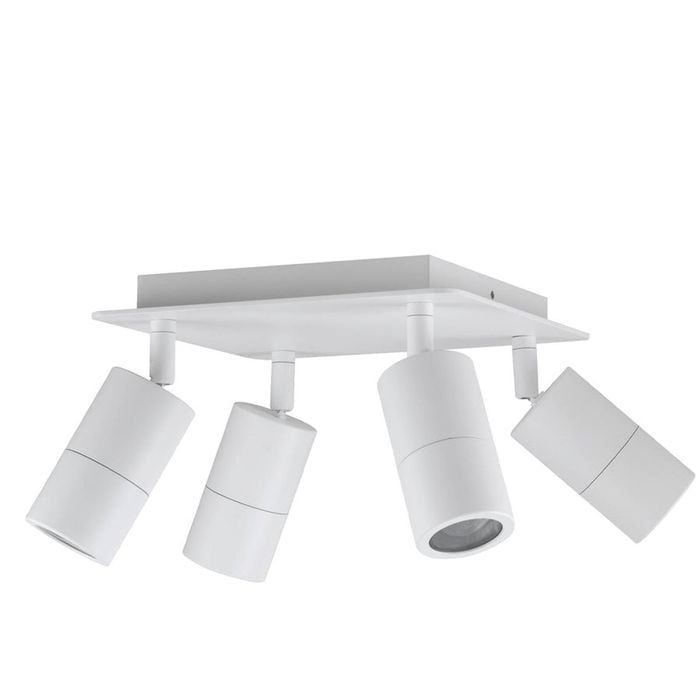CLA Lighting Exterior Adjustable 4 Head Square Spot Light (White) IP44