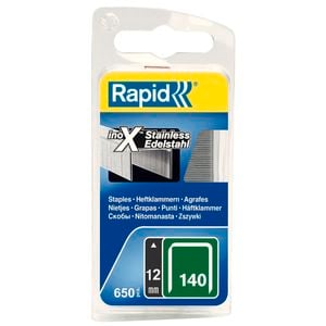 Rapid 12mm 140 Series Stainless Steel Staples - 650 Pack