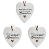 3PK LVD Ceramic Hanging 8x9cm Heart Grandma w/ Hanger Ornament Decor