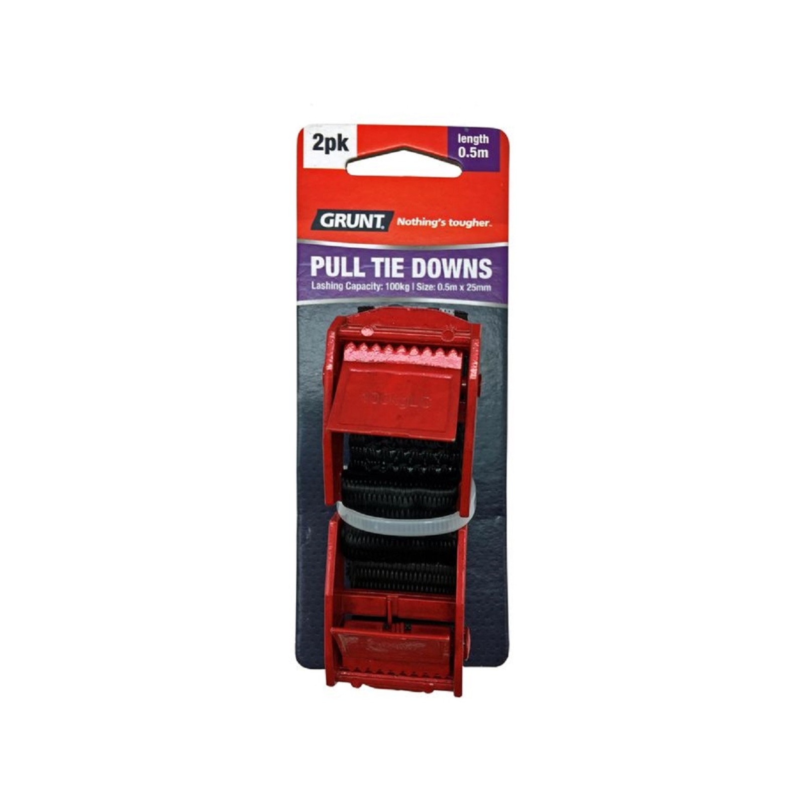 Grunt 25mm x 0.5m Pull Tie Down Strap 2 Pack Bunnings Australia