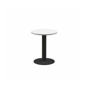 Olg Disc Coffee Table Black Frame White Top 1200mm Diameter