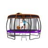 Kahuna Trampoline 16 Ft With Basketball Set And Roof Cover - Purple