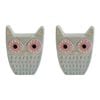 2PK LVD Quirky Owl Ivory Decorative Sculpture Home/Lounge Decor