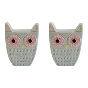 2PK LVD Quirky Owl Ivory Decorative Sculpture Home/Lounge Decor