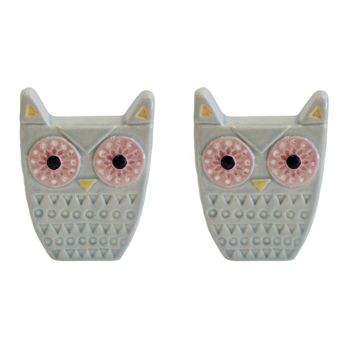 2PK LVD Quirky Owl Ivory Decorative Sculpture Home/Lounge Decor