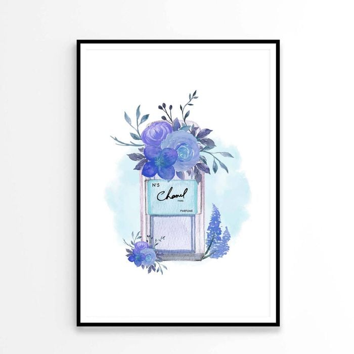 Purple Flowered Fashion Bottle Print 100% Australian Made 60x90cm (Poster)